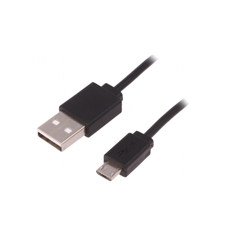 Cablu USB 2.0 A-Micro B 1m Negru | Electronic-mag.ro | Componente Electronice