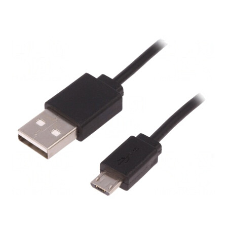 Cablu USB 2.0 A-Micro B 1m Negru | Electronic-mag.ro | Componente Electronice