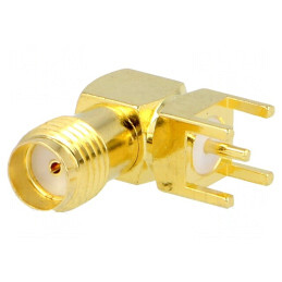 Soclu SMA mamă unghi 90° aurit | Electronic-mag.ro | Componente Electronice