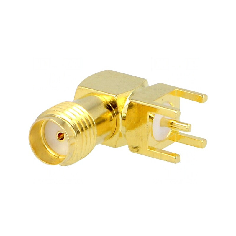 Soclu SMA mamă unghi 90° aurit | Electronic-mag.ro | Componente Electronice