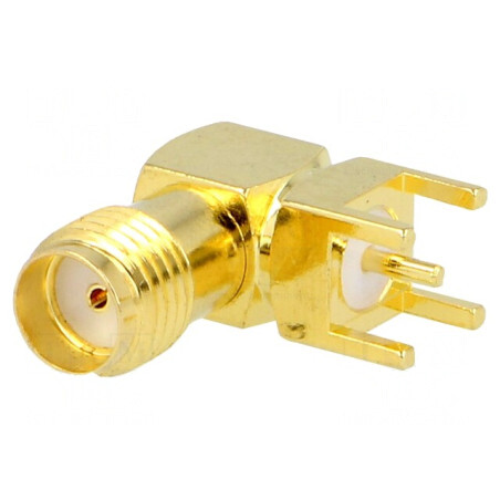 Soclu SMA mamă unghi 90° aurit | Electronic-mag.ro | Componente Electronice