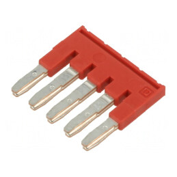 Punte cu șuruburi roșie 5mm piste 5 UL94V-0 | Electronic-mag.ro | Componente Electronice