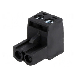 Adaptor Euro Plug Negru 2 CKT 5.08mm | Electronic-mag.ro | Componente Electronice