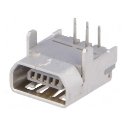 Soclu USB Mini AB 5-Pin 90° pentru PCB | Electronic-mag.ro | Componente Electronice