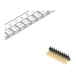 Conector pini tată 20 pini vertical SMT Minitek127® | Electronic-mag.ro | Componente Electronice