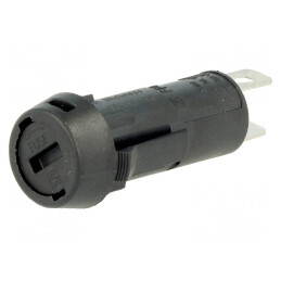 Clemă siguranțe cilindrice 5x20mm 10A neagră 250VAC