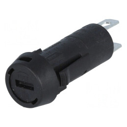 Clemă Siguranțe Cilindrice Neagră 5x20mm 10A 250VAC | Electronic-mag.ro | Componente Electronice