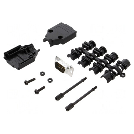 Conector D-Sub 9-Pin Mufă Tată pentru Lipire pe Cablu - Set Complet | Electronic-mag.ro | Componente Electronice