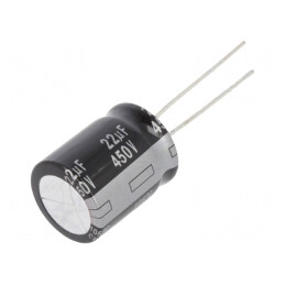 Condensator Electrolitic THT 22uF 450V DC 16x20mm | Electronic-mag.ro | Componente Electronice