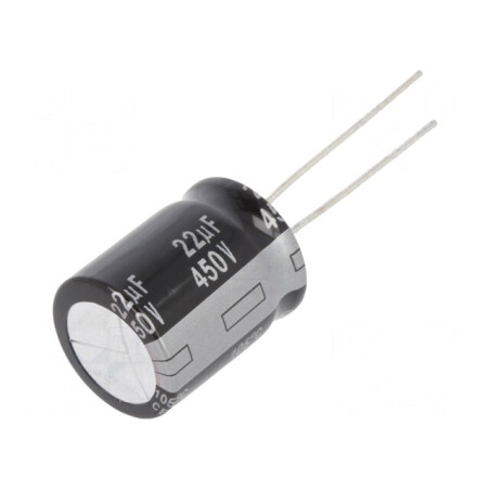 Condensator Electrolitic THT 22uF 450V DC 16x20mm | Electronic-mag.ro | Componente Electronice