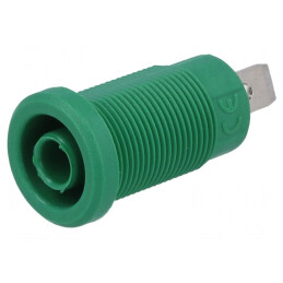 Soclu banană 4mm verde 36A cu izolaţie