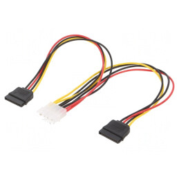 Cablu de Alimentare SATA Molex la SATA 15pin 0,3m