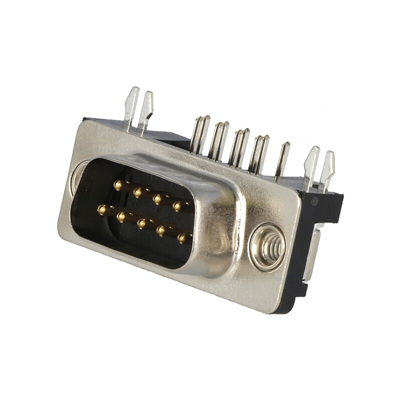 Conector D-Sub 9 PIN soclu tată 90° THT | Electronic-mag.ro | Componente Electronice