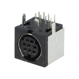 Soclu DIN mini mamă 8 pini ecranat pentru PCB 100V 1A | Electronic-mag.ro | Componente Electronice
