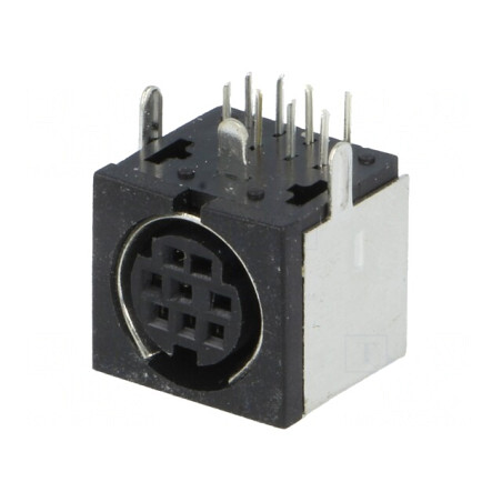 Soclu DIN mini mamă 8 pini ecranat pentru PCB 100V 1A | Electronic-mag.ro | Componente Electronice