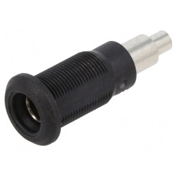 Soclu Banană 4mm 25A Negru Nichelat 26mm | Electronic-mag.ro | Componente Electronice