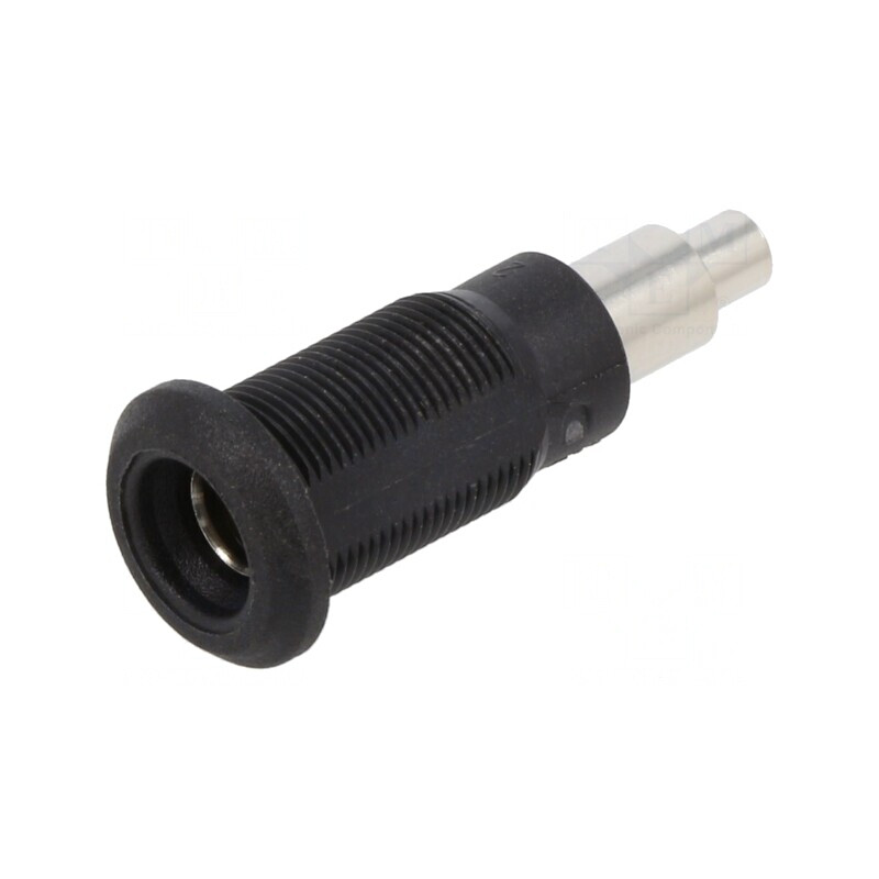 Soclu Banană 4mm 25A Negru Nichelat 26mm | Electronic-mag.ro | Componente Electronice