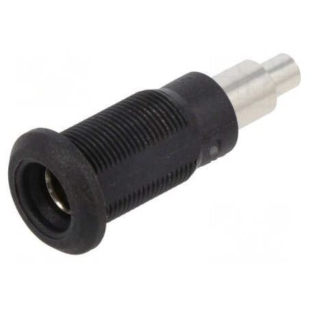 Soclu Banană 4mm 25A Negru Nichelat 26mm | Electronic-mag.ro | Componente Electronice