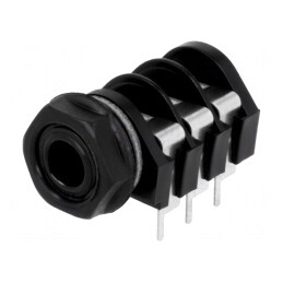 Soclu Jack 6,3mm Mamă 3 Piste THT 90° | Electronic-mag.ro | Componente Electronice