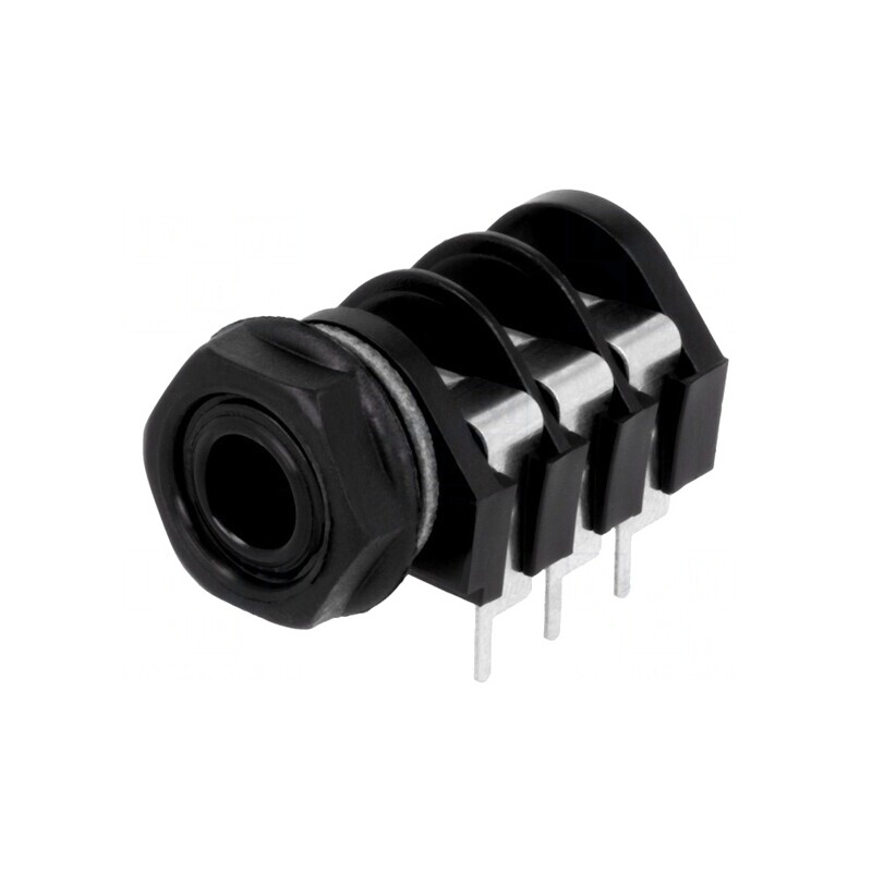 Soclu Jack 6,3mm Mamă 3 Piste THT 90° | Electronic-mag.ro | Componente Electronice