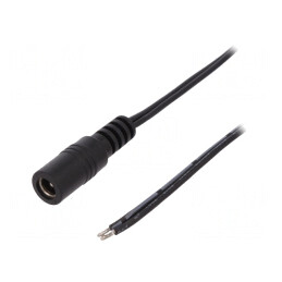 Cablu Alimentare DC 5,5/2,5 Negru 1,46m | Electronic-mag.ro | Componente Electronice