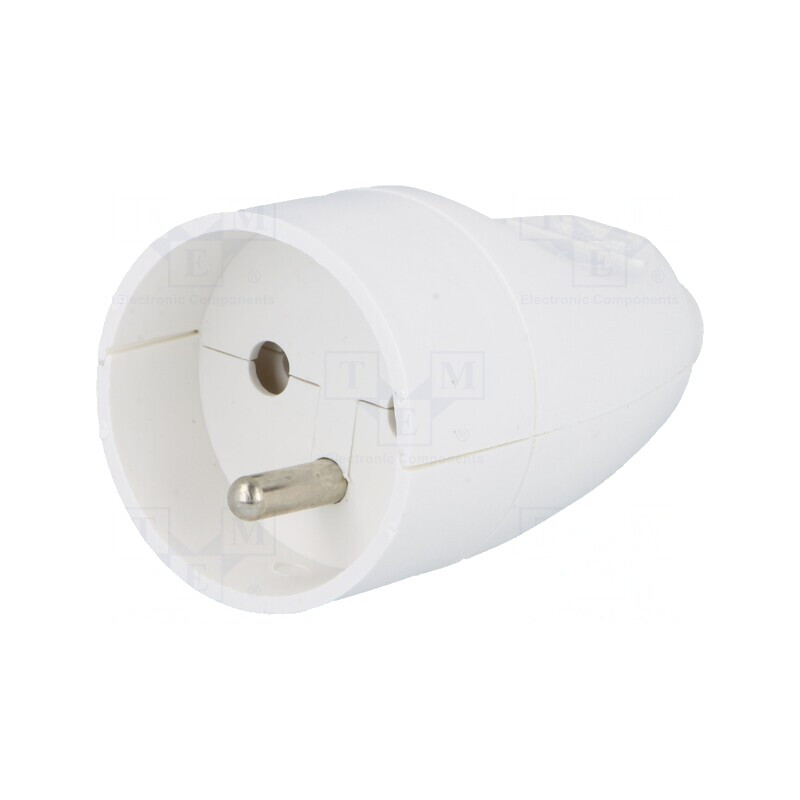 Conector Alimentare AC Mamă 2P+PE 250V 16A Alb | Electronic-mag.ro | Componente Electronice