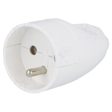 Conector Alimentare AC Mamă 2P+PE 250V 16A Alb | Electronic-mag.ro | Componente Electronice