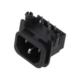 Conector Alimentare AC 10A 250V THT IEC 60320 | Electronic-mag.ro | Componente Electronice