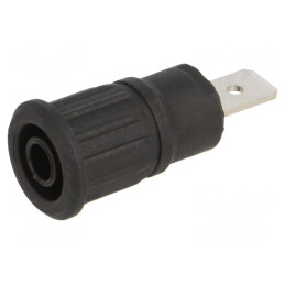 Soclu Banană 4mm 32A 1kV Negru pentru Panou | Electronic-mag.ro | Componente Electronice