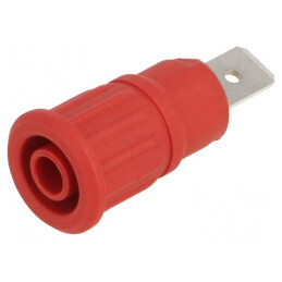 Soclu banană 4mm roșu 32A 1kV panou | Electronic-mag.ro | Componente Electronice