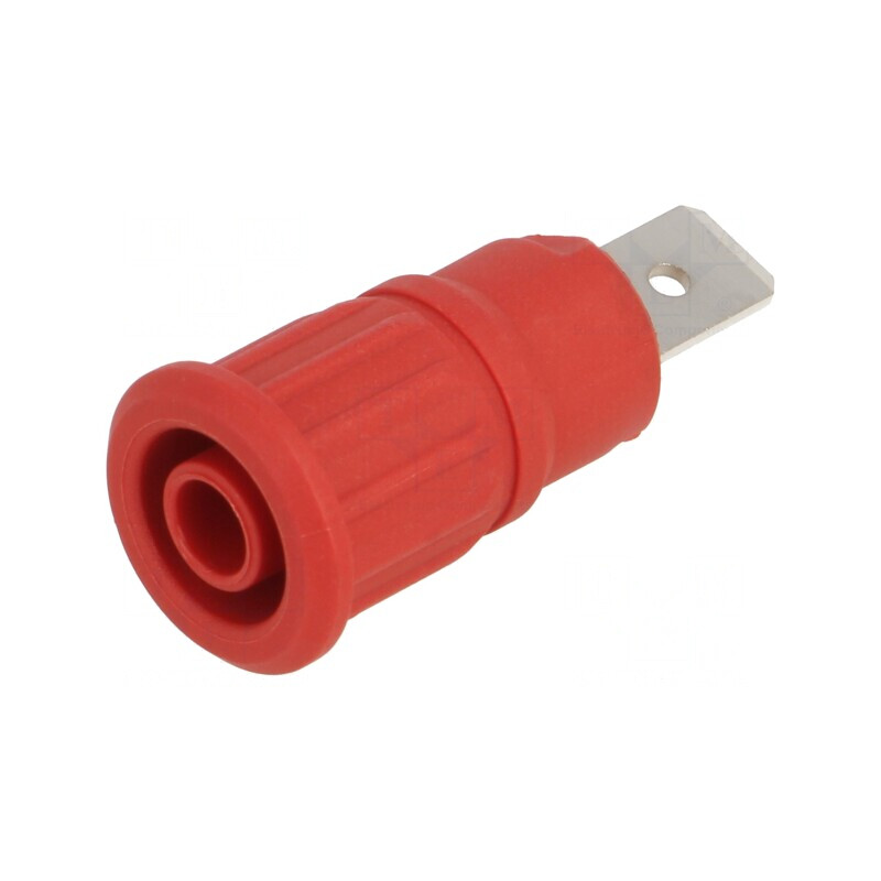 Soclu banană 4mm roșu 32A 1kV panou | Electronic-mag.ro | Componente Electronice