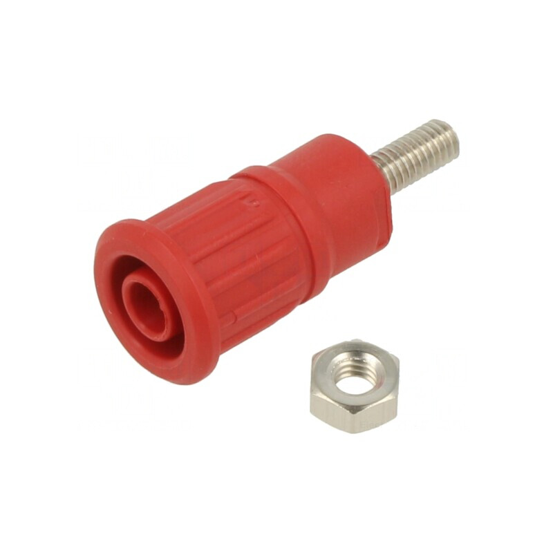 Soclu Banană 4mm 32A 1kV Roșu Izolat | Electronic-mag.ro | Componente Electronice