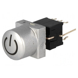 Comutator tastatură DPDT argintie cu LED 0,1A 30VDC | Electronic-mag.ro | Componente Electronice