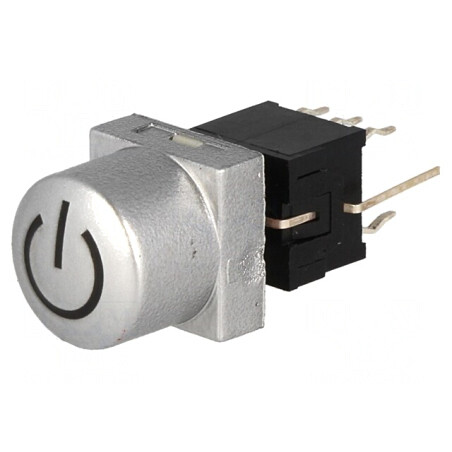 Comutator tastatură DPDT argintie cu LED 0,1A 30VDC | Electronic-mag.ro | Componente Electronice