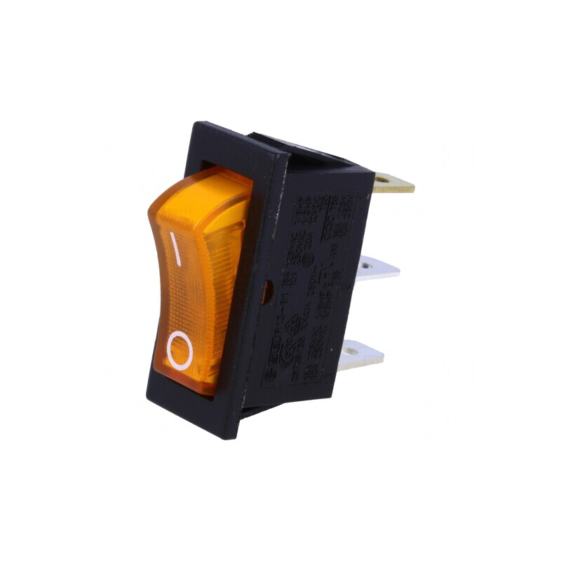Comutator Rocker SPST ON-OFF 10A/250VAC cu Lampă Neon Galbenă | Electronic-mag.ro | Componente Electronice Comutator Rocker SPST ON-OFF 10A/250VAC cu Lampă Neon Galbenă | Electronic-mag.ro | Componente Electronice