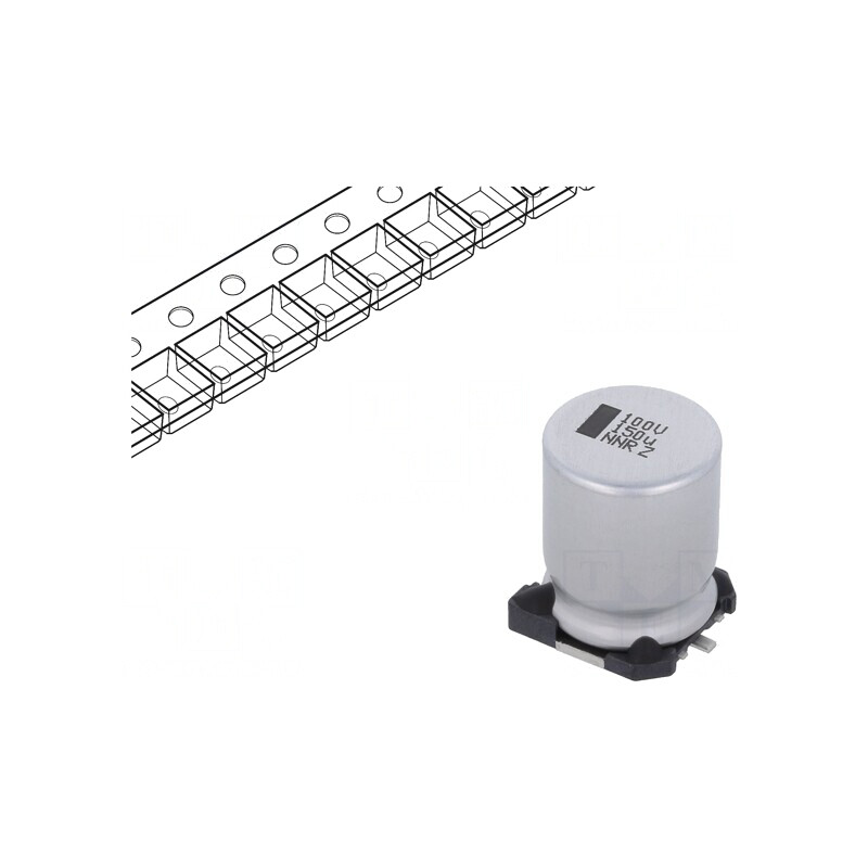 Condensator Electrolitic SMD 150uF 100V 12,5x12,5x16mm | Electronic-mag.ro | Componente Electronice
