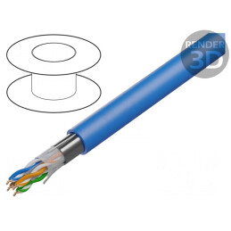 Cablu U/UTP Cat6a Cu LSZH Albastru 305m | Electronic-mag.ro | Componente Electronice