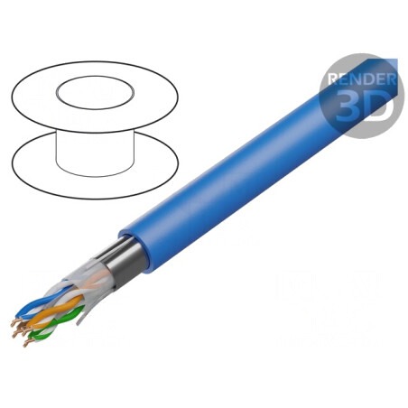 Cablu U/UTP Cat6a Cu LSZH Albastru 305m | Electronic-mag.ro | Componente Electronice