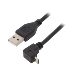 Cablu USB 2.0 A la Micro B Unghi Aurit | Electronic-mag.ro | Componente Electronice