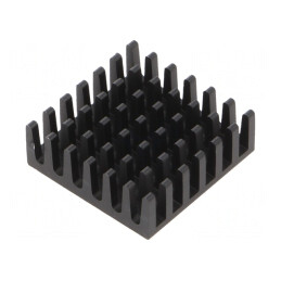 Radiator extrudat cu aripioare BGA neagră 25x25mm | Electronic-mag.ro | Componente Electronice