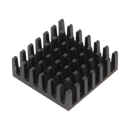 Radiator extrudat cu aripioare BGA neagră 25x25mm | Electronic-mag.ro | Componente Electronice