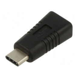 Adaptor USB 2.0 Micro USB B la USB C Negru | Electronic-mag.ro | Componente Electronice