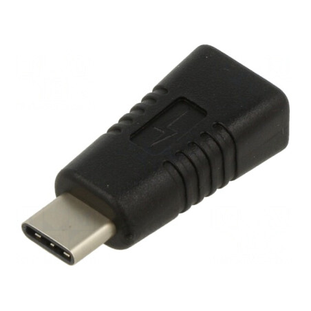 Adaptor USB 2.0 Micro USB B la USB C Negru | Electronic-mag.ro | Componente Electronice
