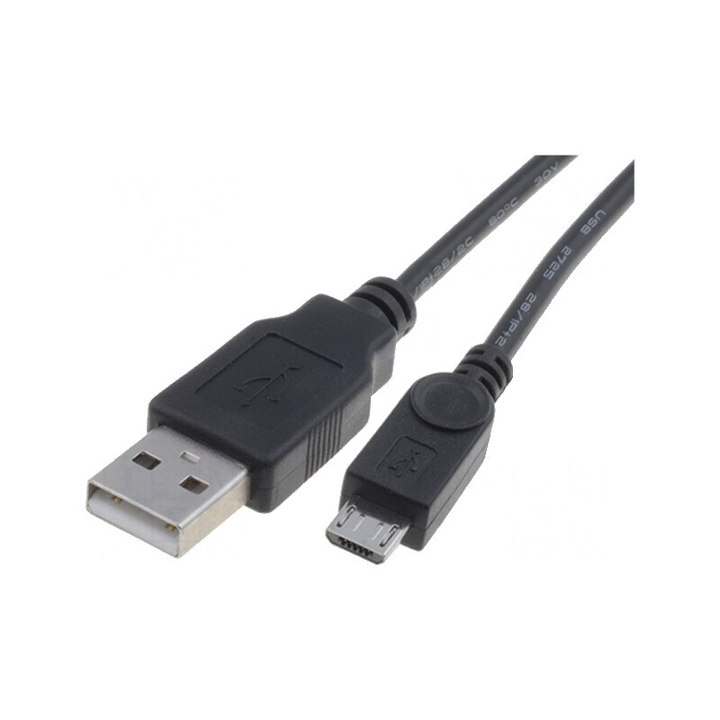 Cablu USB 2.0 A la Micro B 1m Negru | Electronic-mag.ro | Componente Electronice Cablu USB 2.0 A la Micro B 1m Negru | Electronic-mag.ro | Componente Electronice