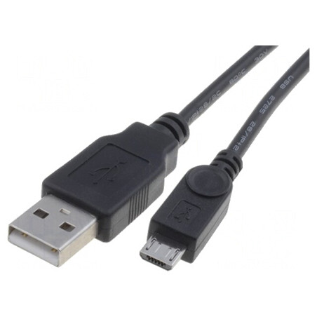 Cablu USB 2.0 A la Micro B 1m Negru | Electronic-mag.ro | Componente Electronice