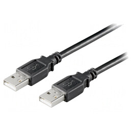 Cablu USB 2.0 A-A 1.8m Negru 480Mbps | Electronic-mag.ro | Componente Electronice