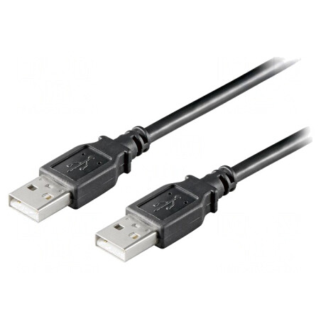 Cablu USB 2.0 A-A 1.8m Negru 480Mbps | Electronic-mag.ro | Componente Electronice