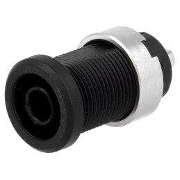 Soclu Banană 4mm 25A Negru Cu Izolație | Electronic-mag.ro | Componente Electronice