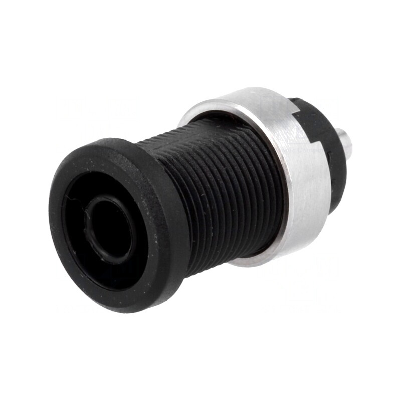 Soclu Banană 4mm 25A Negru Cu Izolație | Electronic-mag.ro | Componente Electronice