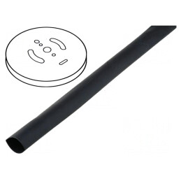 Manșon Termocontractabil cu Adeziv 3:1 6,4mm Negru Rola | Electronic-mag.ro | Componente Electronice